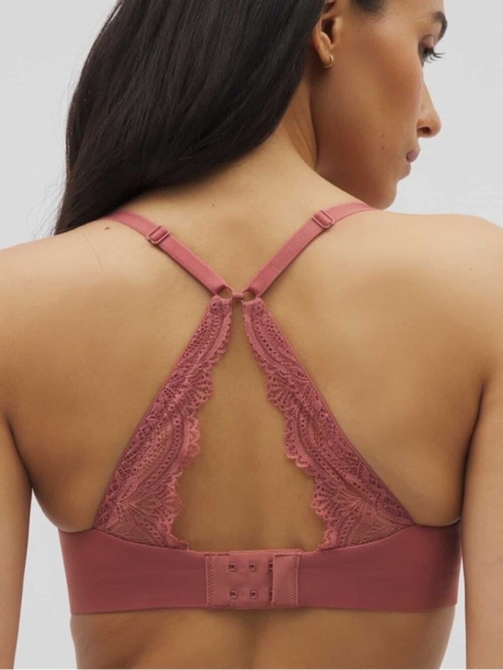 NWT Soma 36C enbliss luxe wireless lace j hook bra. Mauve purple